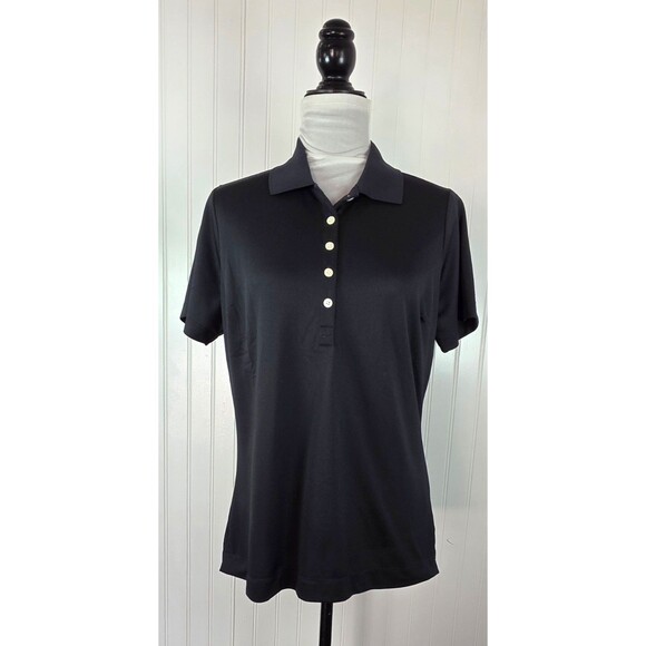 Nike Golf Dri Fit Tour Performance Black Polo Shirt Womens Size L Stay Cool - Picture 2 of 13